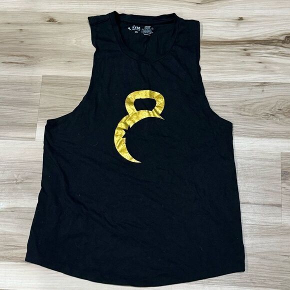 Zyia Active Black Gold Kettleball Cutoff Tank Top Women’s 2XL - Picture 1 of 3